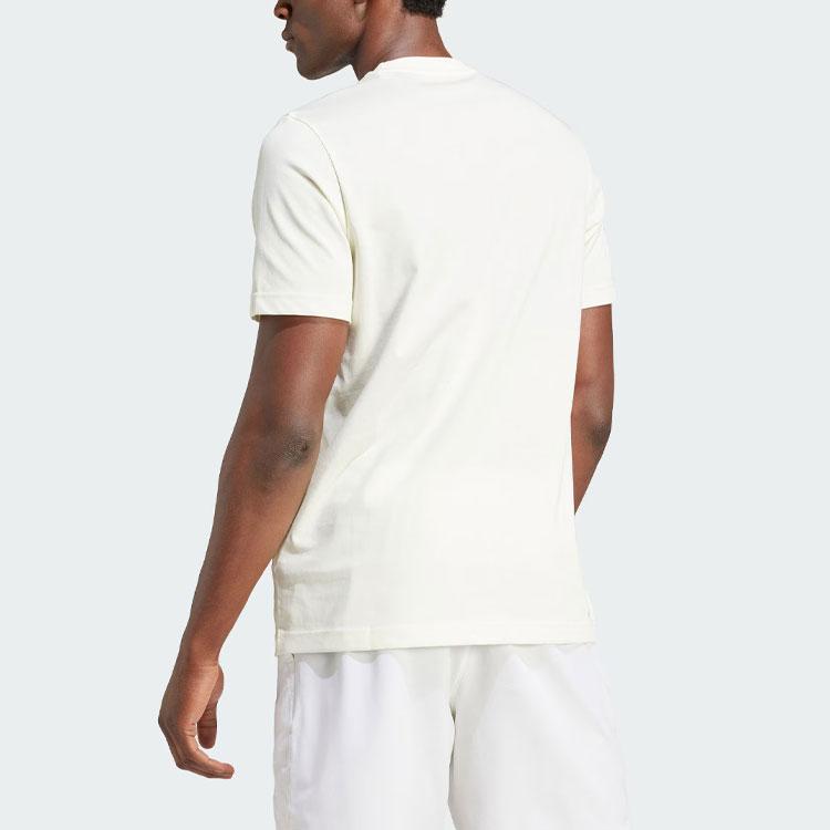 Adidas Футболка Aeroready Arc De Ball с принтом для тенниса, спортивная, с коротким рукавом и круглым вырезом, мужские топы цвета слоновой кости IS2414