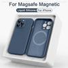 Роскошный Магнитный Чехол из Жидкого Силикона для iPhone 11 13 12 Mini 14 15 16 Pro Max Plus Чехол для Телефона Magsafe Крышка для Беспроводной Зарядки