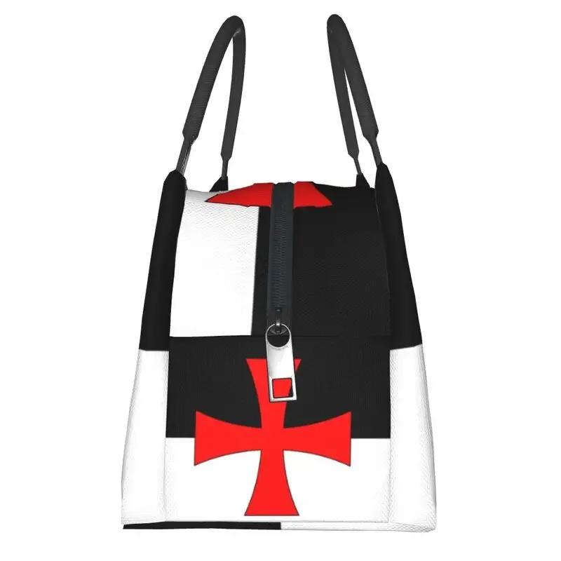 Портативный ланч-бокс с флагом тамплиеров, термохолодильник для еды, изолированный ланч-бокс для офиса, контейнер для пикника