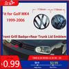 VW GTI GOLF 2026 Горячий Для VW VOLKSWAGEN Глянцевый Черный Подходит для volkswagen Golf 4 MK4 1999-2006 116 мм Значок Решетки Радиатора Передний + 118 мм Задний