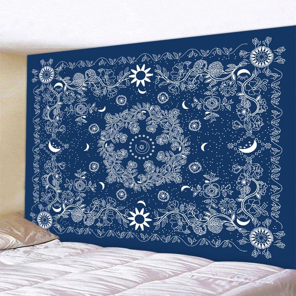 Mandala Sun Moon Butterfly Psychedelic Scene Home Decor Tapestry Hippie Bedroom Wall Decor Bohemian Decor
