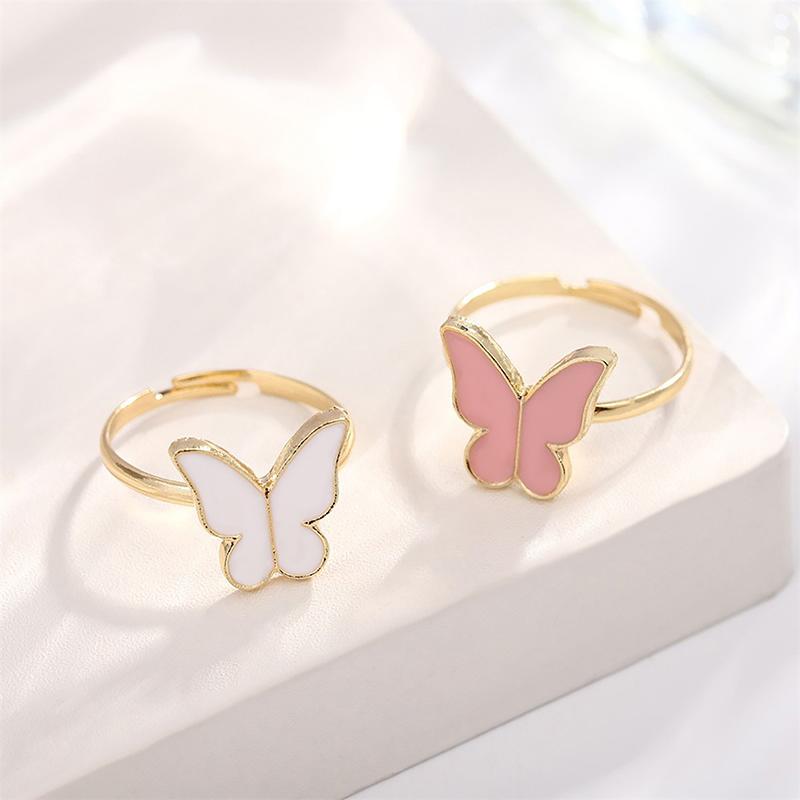 1Set Fashion Exquisite Simple Versatile Butterfly Necklace Bracelet Earrings Ring For Women Girls Wedding Party Jewelry Set Gift