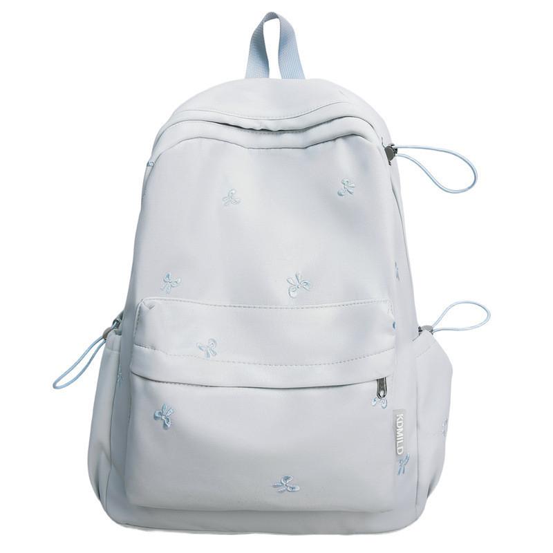 Modern Korea Pastel Butterfly Bow Printed Backpack With Nylon Material For School And Daily Use