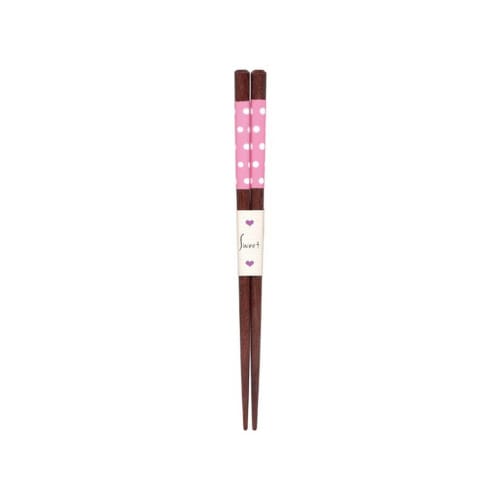 Tanaka Hashiten Wakasa Lacquer Chopsticks, Dot Pattern, White Pink, 16.5cm