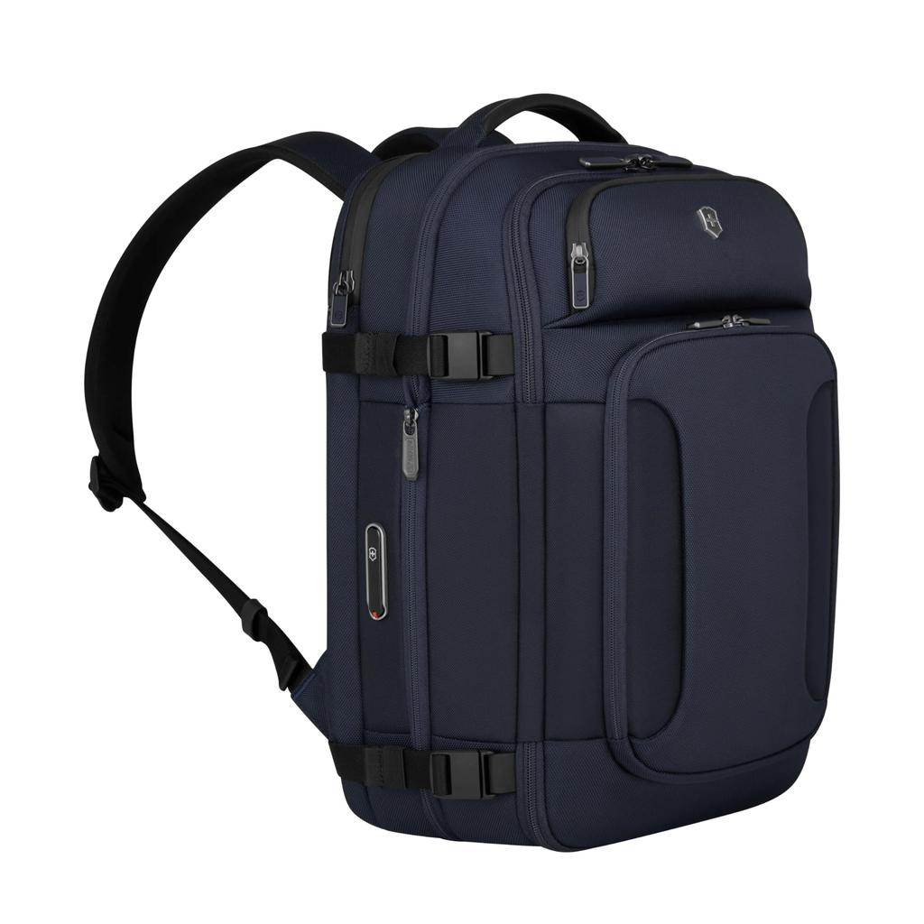 Victorinox Werks Traveler Boarding Bag Backpack with Pockets for a Laptop and an Antibacterial Compression Perfect for Business and Navy Blue 7.0