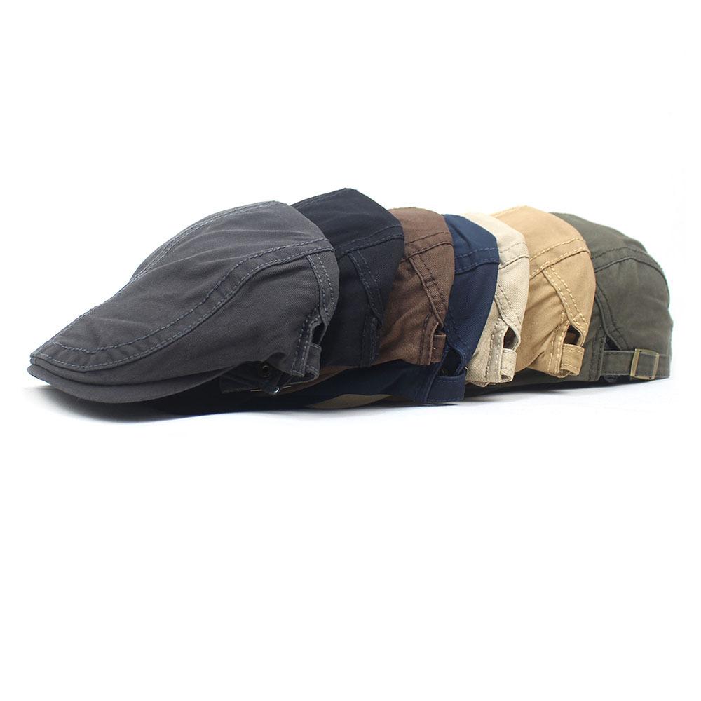 Новая мужская хлопковая шляпа, однотонный берет с загнутыми полями, шляпа с утиным язычком, летняя шляпа от солнца