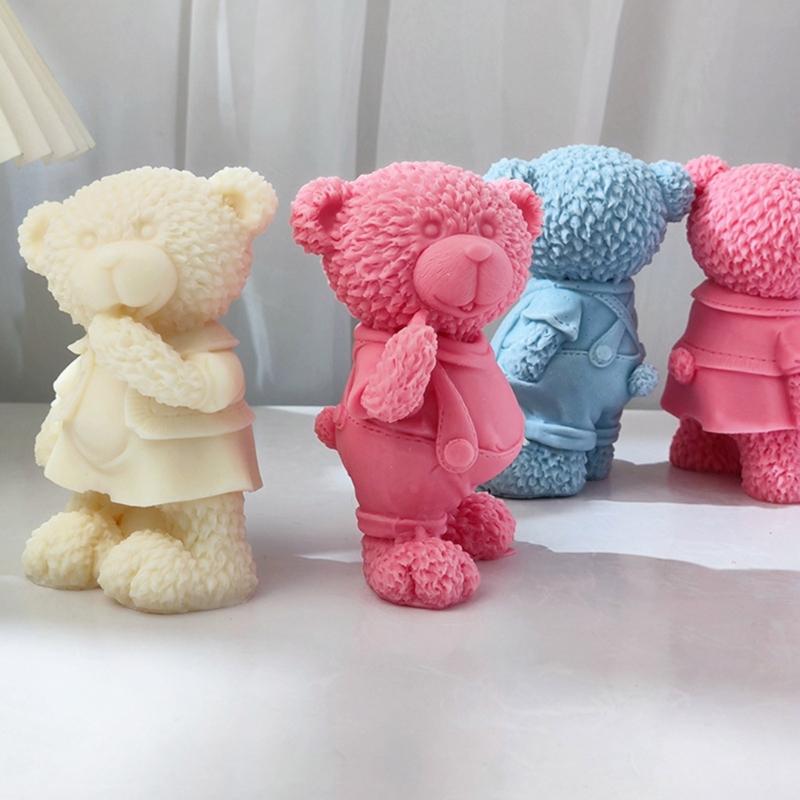 3D Силиконовая форма для свечей в форме стоящего медведя для DIY ручной работы, Форма для изготовления свечей-украшений, Форма для поделок, Инструмент для изготовления, Форма для выпечки
