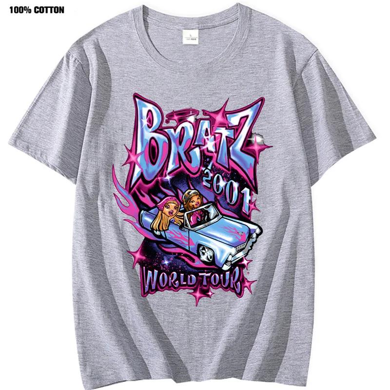 Bratz T Shirts Women Summer Fashion Street Oversized T-shirt Harajuku Y2k Tops Men Women Casual Polyester Short Sleeve Tshirt