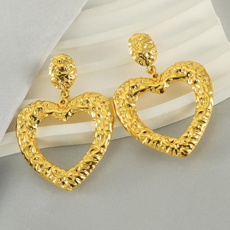 Новые титановые серьги-кольца 'Любовь', серьги из нержавеющей стали с 18-каратным покрытием, модные серьги для личности, женские