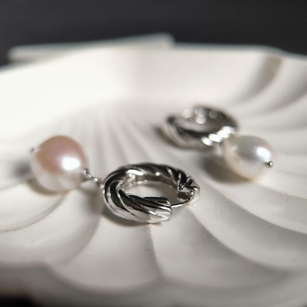 Серебряные серьги с натуральным жемчугом барочным (2185109)