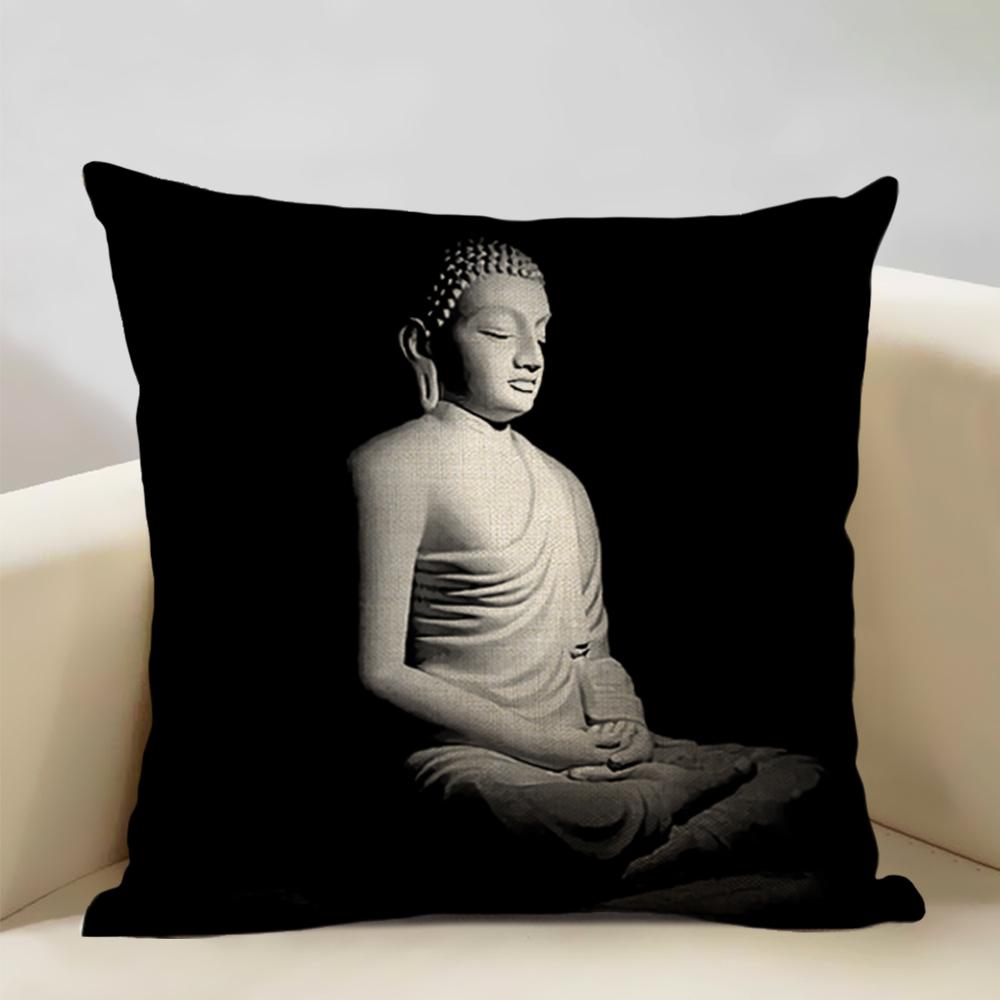 Home Decor Cushion Cover 45x45cm Pillowcase Decoration Buddhist Portrait Art Pattern Home Textile Pillow Cases