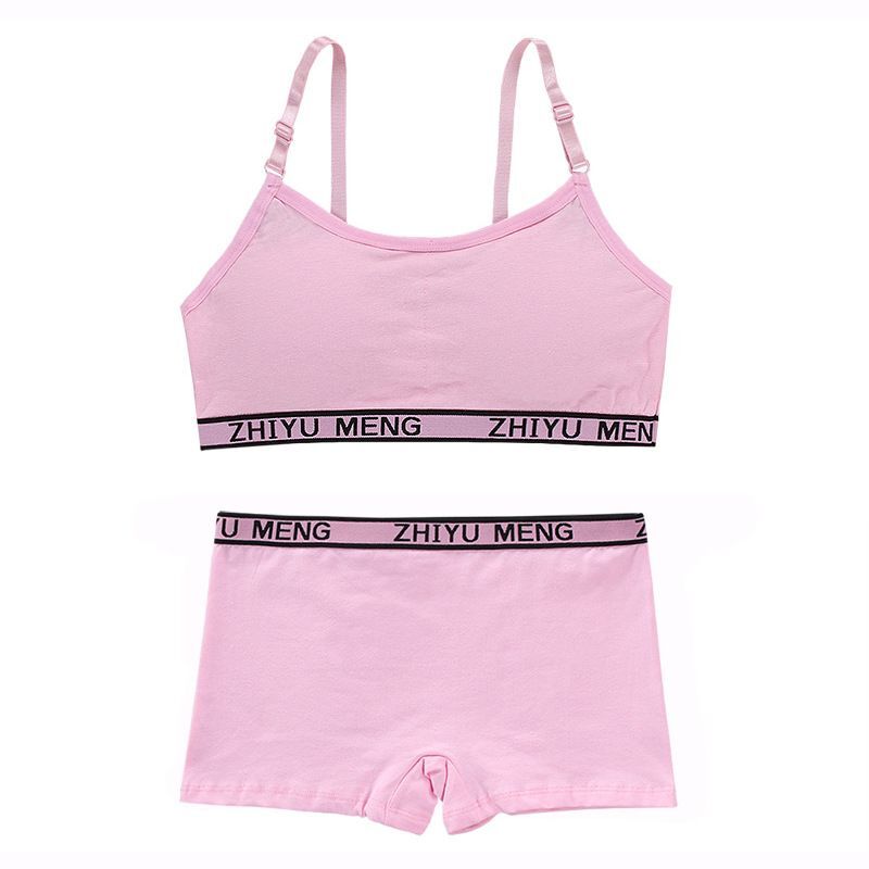 Спортивный бюстгальтер Хлопковые тренировочные бюстгальтеры Комплекты бюстгальтеров и трусиков для девочек-подростков Детская одежда 8-16 лет