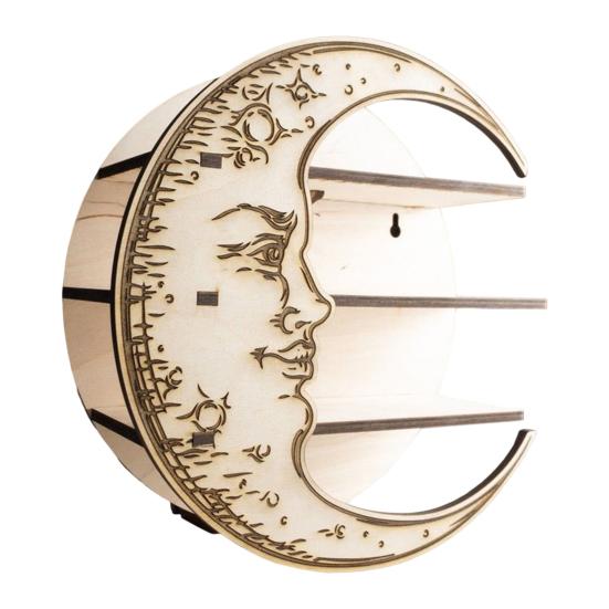 Полка из лунного хрусталя, американская самодельная витрина, стеллаж для хранения, деревянные полки, подвесные украшения для хранения