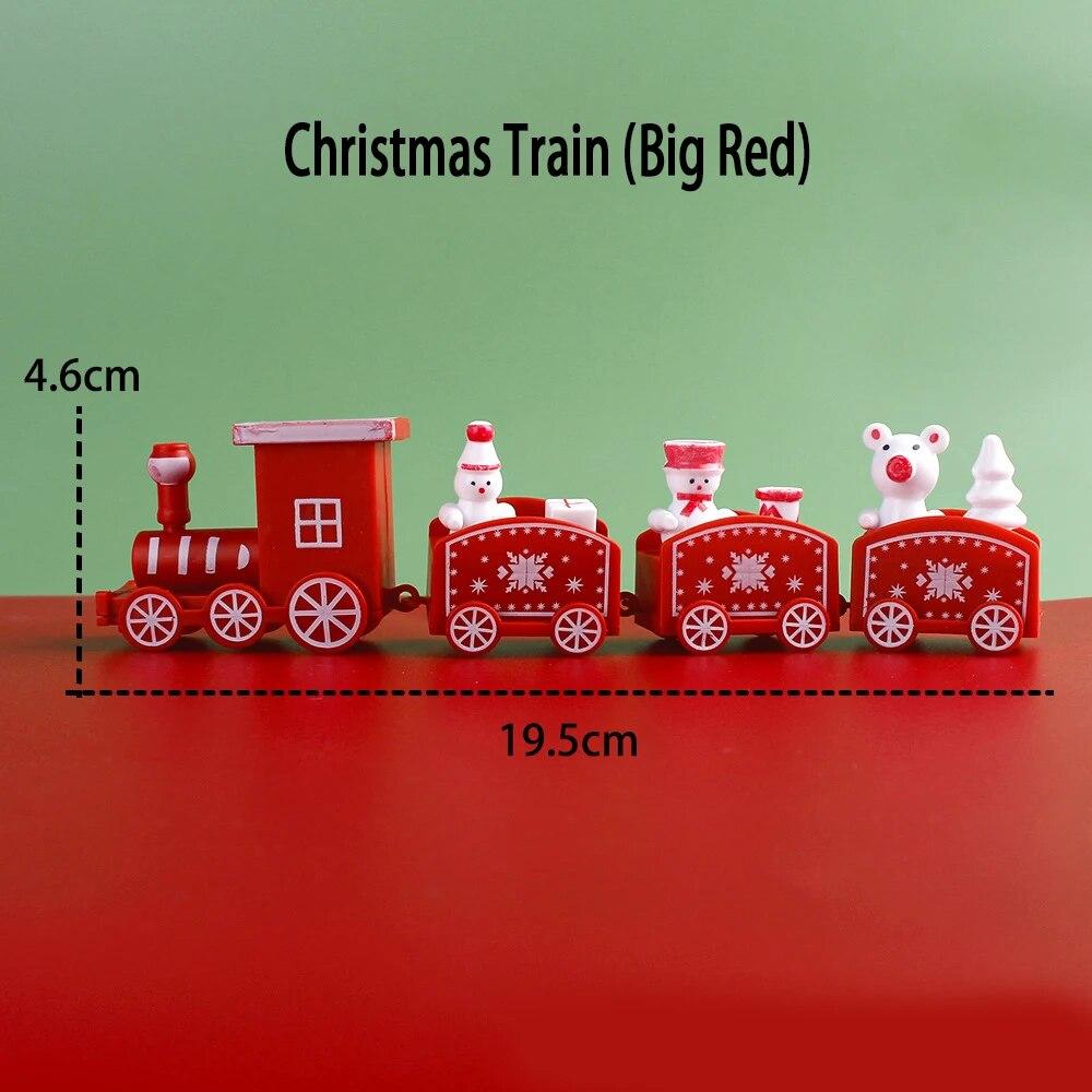 Christmas Wooden Train Train Toys Dessert Decoration Free Patchwork Mini Christmas Train Christmas Decoration