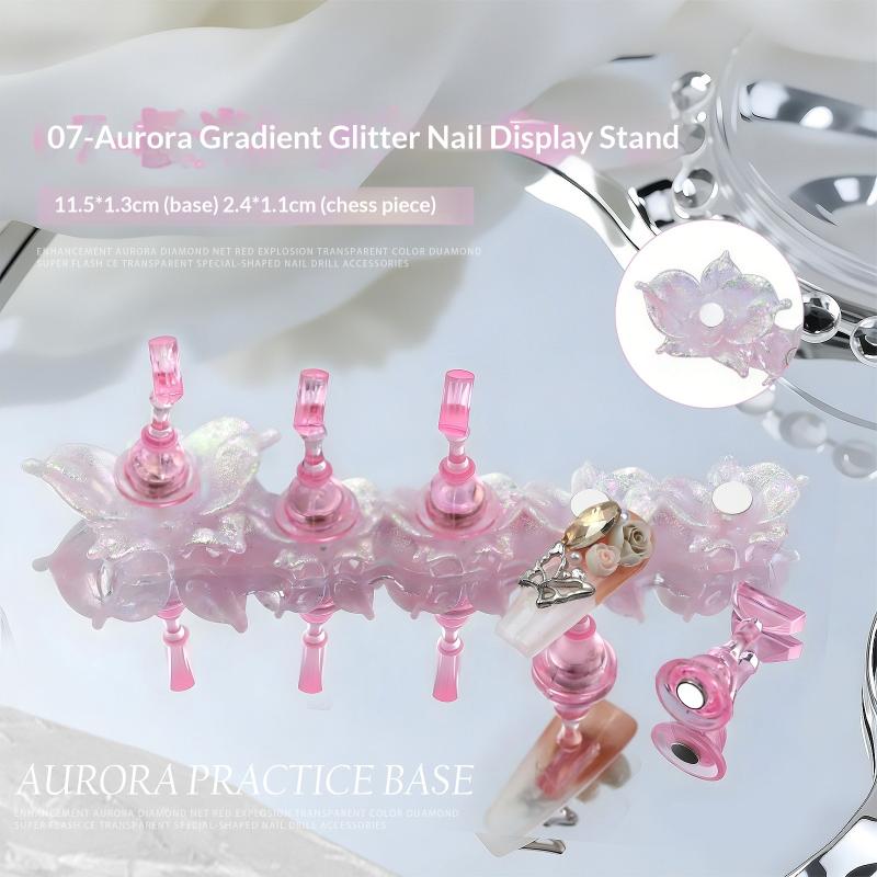 Aurora Flowers Magnetic Nail Tip Display Stand For Manicure Press-On Nails Training Gel Nail Polish Nail Tip Display Tool