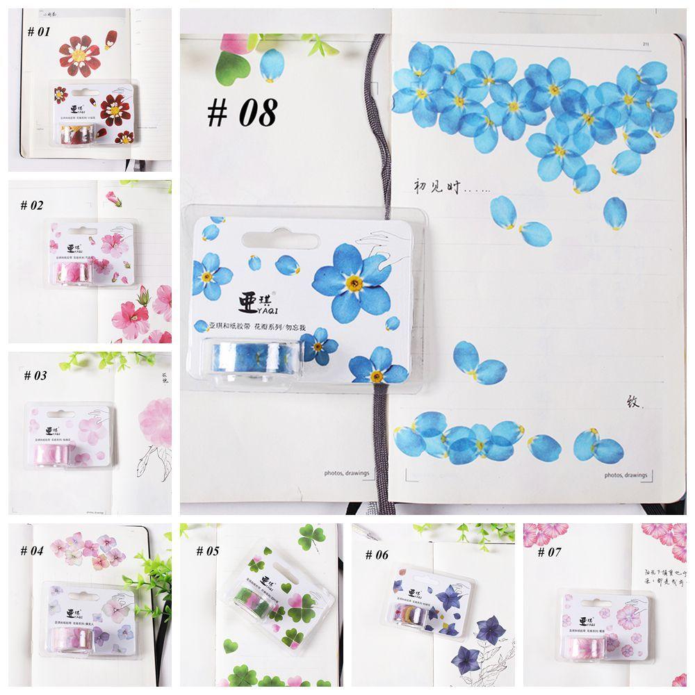 200PCS Adhesive Stylish Decorative Flower Petals Tape Masking Tape Sticky Paper Scrapbooking