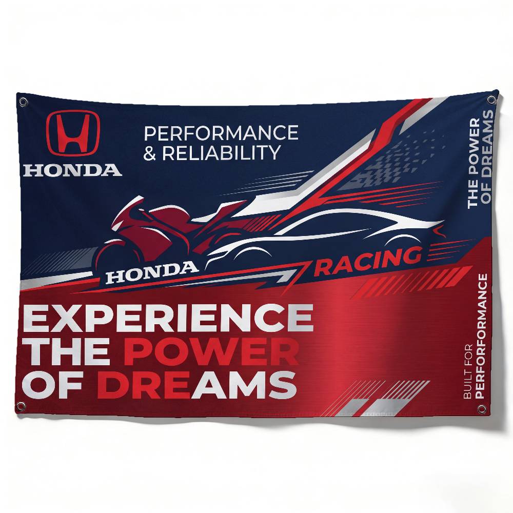 BWG5 ДЛЯ HONDA RACING Декоративный Флаг Высококачественный Полиэстер Устойчивый к Выцветанию Машинная Стирка Внутренний Наружный Подвесной Баннер