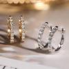 Delicate Inlay Zircon Circle Earrings for Women Daily Casual Party Banquet Fashion Hoop Earrings Jewelry