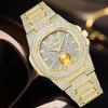 Luxury Full Diamond Watch For Men Popular Silver Gold Iced Out Quartz Watches Fashion Hip Hop Jewelry Clock
