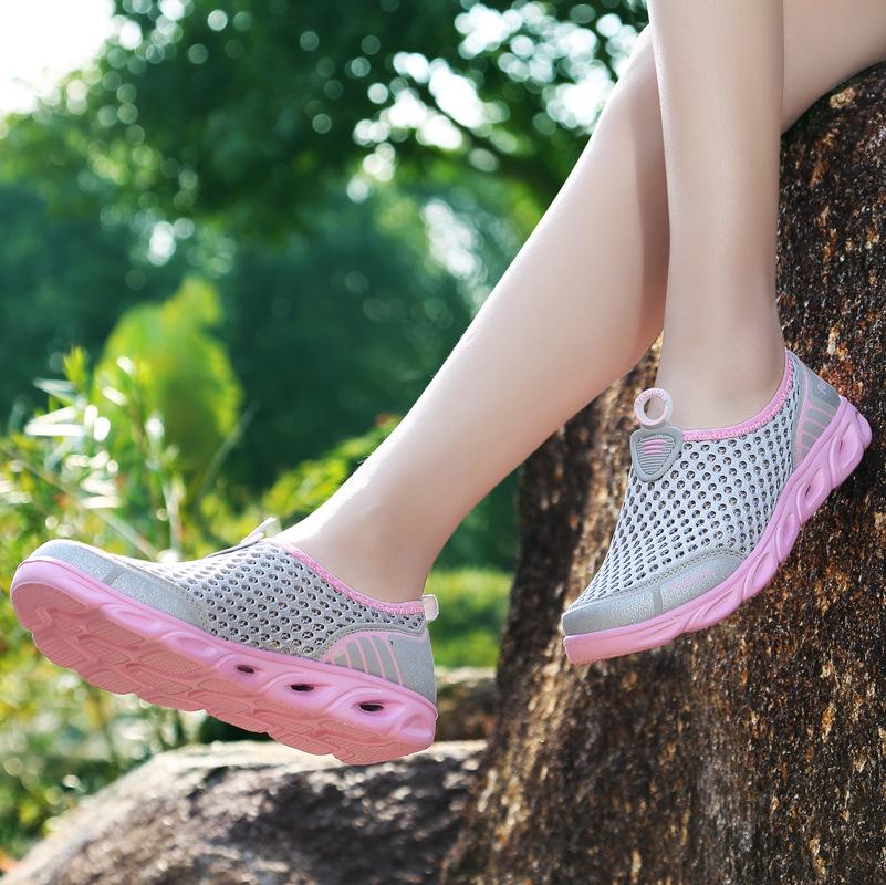 Men's Shoes Plus Size Outdoor Sneakers Summer One Pedal Mesh Couple Style