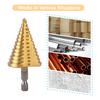 Wood Plastic Aluminum Hole Expand Tool Accessory 5-35 Gold Titanium Plate Pagoda Drill Hexagonal Straight Groove Step Drill Bit