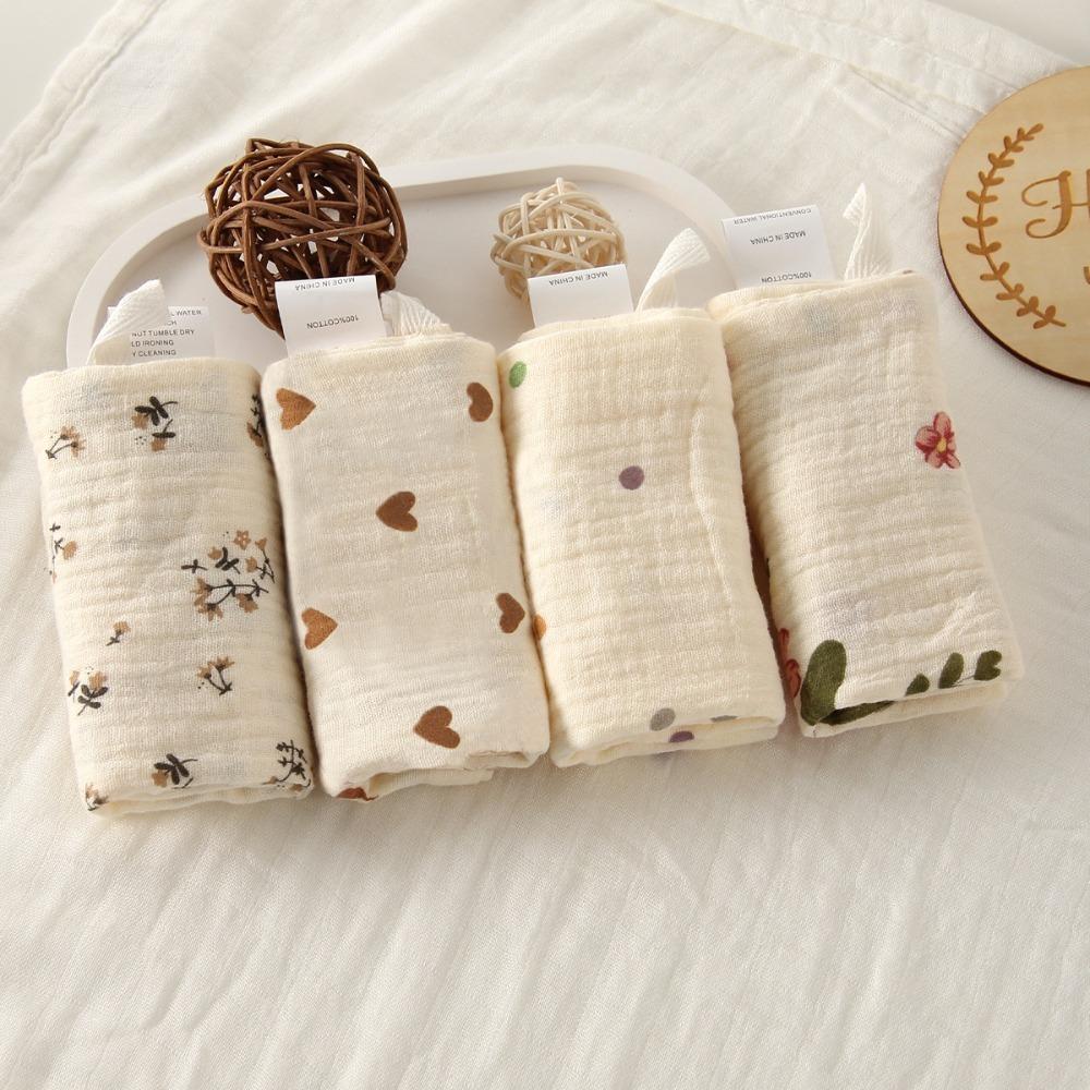 Soft Square Towels 4-Layer Pure Cotton Newborn Burp Cloth High Quality Baby Cotton Washcloth