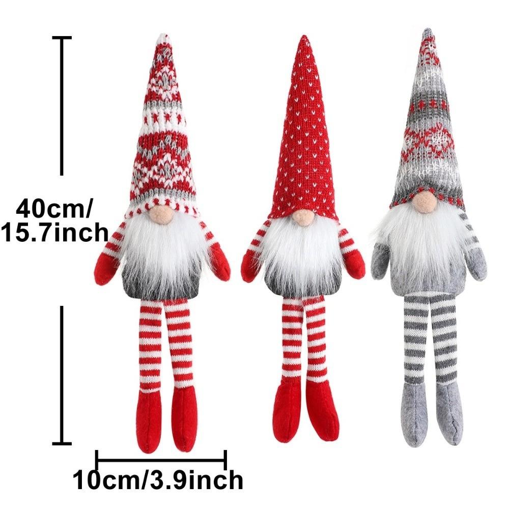 Faceless Style Knitted Gnome Doll 40cm Length Christmas Gnome Decor New Year Celebration