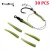 30 шт. аксессуары для ловли карпа, рукава с защитой от запутывания, мини-резиновые снасти для ловли карпа, подключение с крючком, клемма 24 мм, снасти