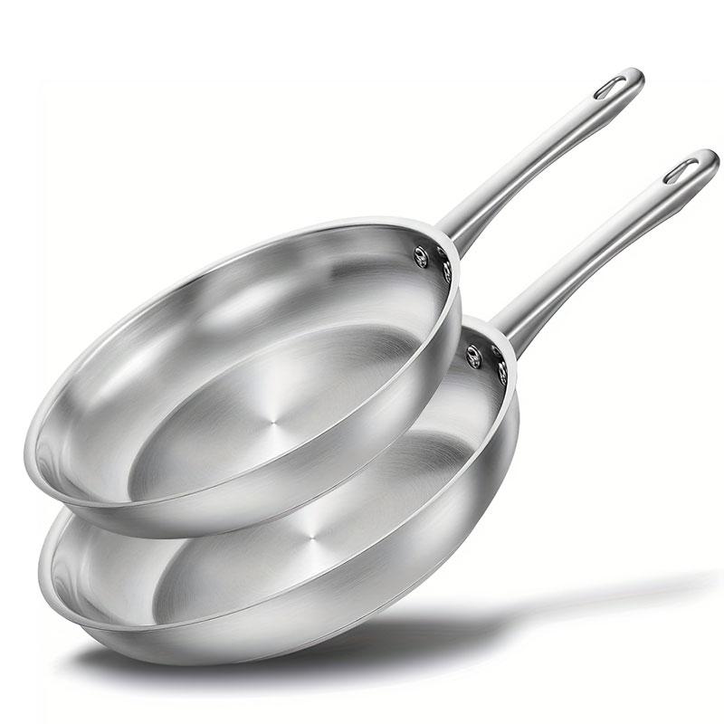 Tri-Ply Stainless Steel Frying Pan 8 Inch 10 Inch Induction Cooking Pan Skillet Fast Heating Chef's Pan Skillet Oven Safe