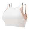 Colorblock Sports Bra With Thin Straps Women Underwear White FZ6568-104
