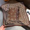 Spring and summer pink flower polyester small square scarf women's versatile commuter professional decoration silk scarf scarf sunscreen shawl