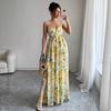 Fashionable and Elegant Style Halter Printed Long Dress Dress for Women's Spring and Summer