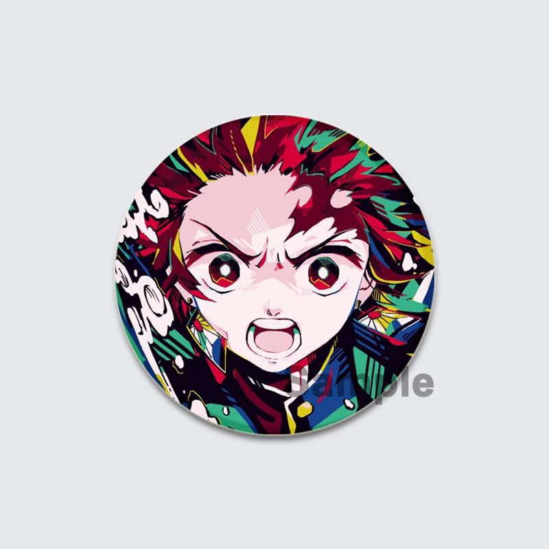 32/44/58mm Kamado Tanjirou Hashibira Inosuke Pin Kochou Shinobu Kamado Nezuko Tsuyuri Kanao Agatsuma Zenitsu Anime Brooche Handmade Demon Slayer Badge