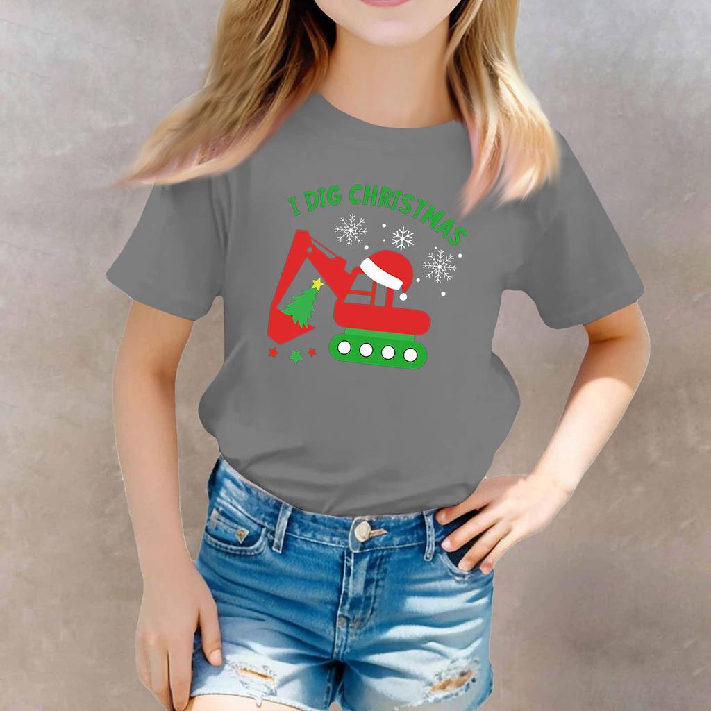 Christmas Day Toddler Girl Boy T-Shirts Kids Top Boys And Girls Printed Short Sleeved T-shirt
