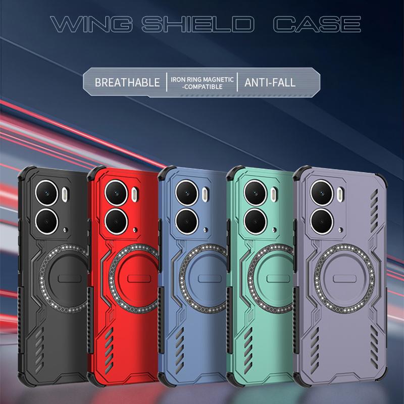KEYSION Полый чехол для отвода тепла для Realme P3 5G Силикон+ПК Магнитное охлаждение Противоударный чехол для телефона для OPPO Realme P3 5G