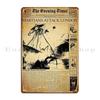 War of the Worlds Newspaper Metal Sign Wall Decor Decoration Wall Mural Print Cinema Tin Sign Poster