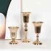 European Style Wedding Flower Vase Golden Dried Flower Pot Metal Trumpet Vases  Living Room