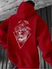 Retro-style cyberpunk cosmic portrait print men's hooded sweatshirt, high-street niche casual pullover long-sleeved hoodie