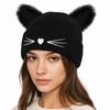 Wool Knitted Pullover Hat Warm Cold Hat Cute Cat Ears Beanies  Winter