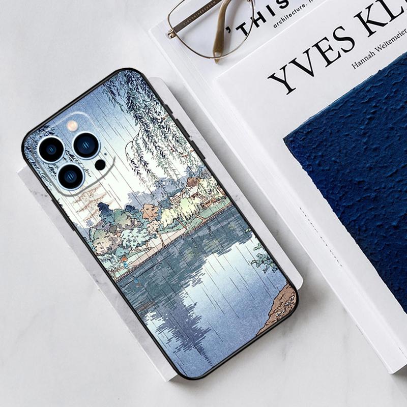 Japanese Style Ukiyo-e Art Case For iPhone 17 Air 15 14 13 12 11 16 Pro Max Mini 16 15 Plus 16e Funda Silicone Cover