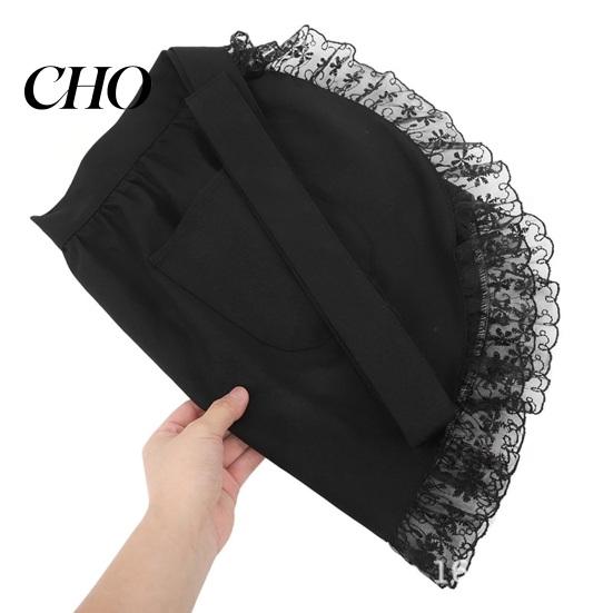 Housework Apron Half with Butterfly Bow & Pockets Lace Hem Waist for Kitchen Retro Style Coffee Shop Bistro Adjustable Ties Cafe Server Waitress Home