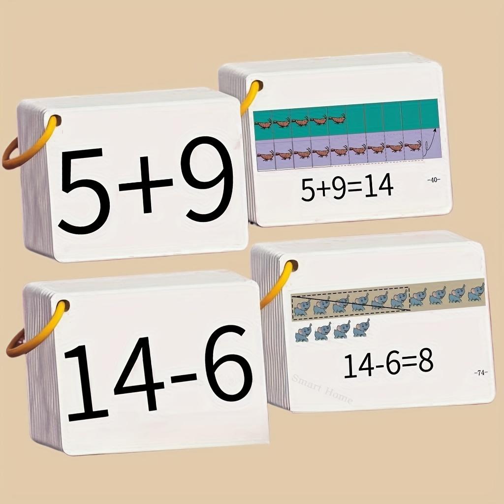 132 Карты Сложения и Вычитания в Пределах 0-10 Полный Набор, идеально подходящий для Раннего Развития Арифметических Способностей Умножение и