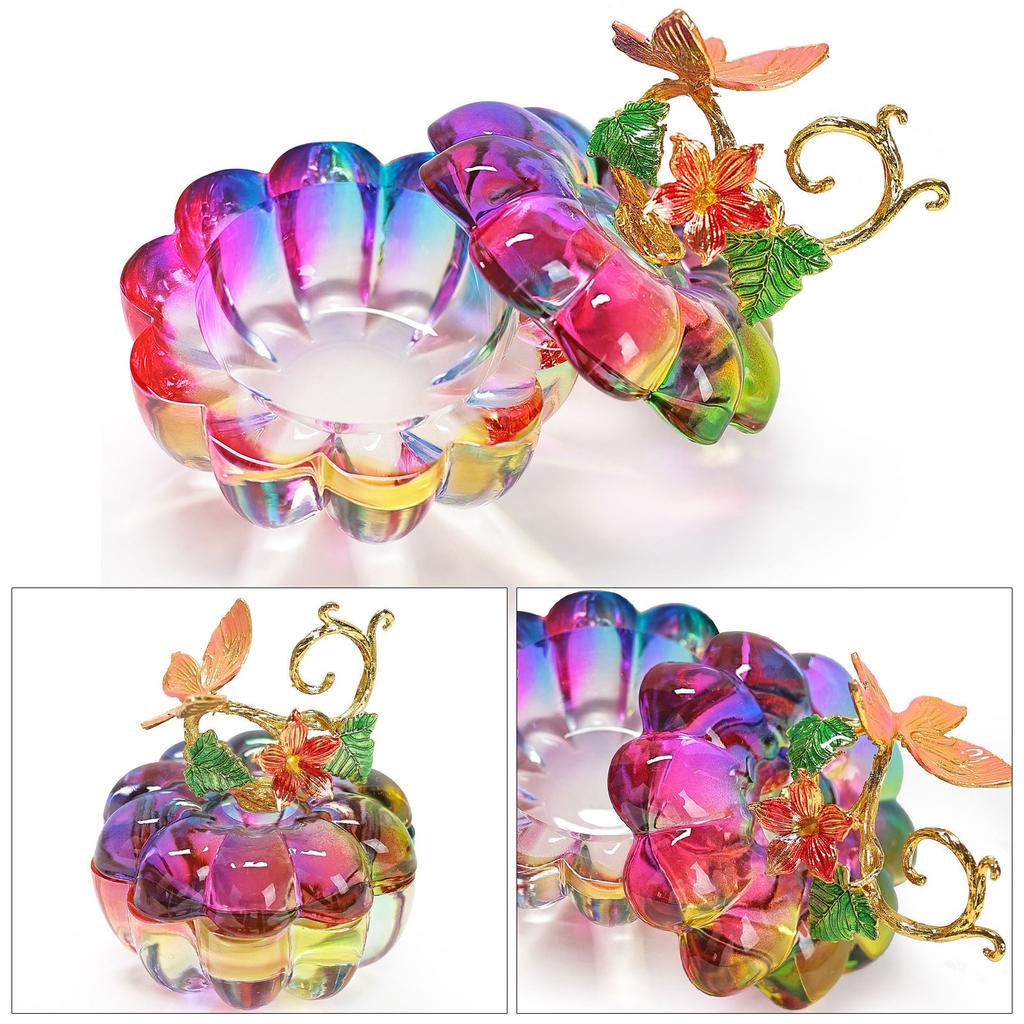 Glass Crystal Nail Dappen Dish with Lid Small Bowl Cups Dappen Dish Cup Nail Art Tool for Mixing Liquid Powder