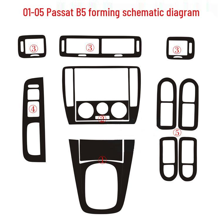 01-05 Passat B5 Interior Carbon Fiber Shift Console Sticker