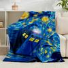 1PC Tardis In Starry Night Flannel Blanket Gift, Suitable for Both Men And Women, Soft Ideal for Beds And Sofa, Birthday Or Christmas Gift