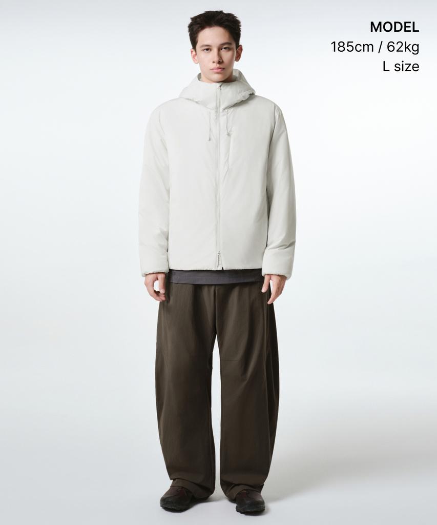 MUSINSA STANDARD [City Leisure] Hooded All-Round Padded Jacket [Stone White]