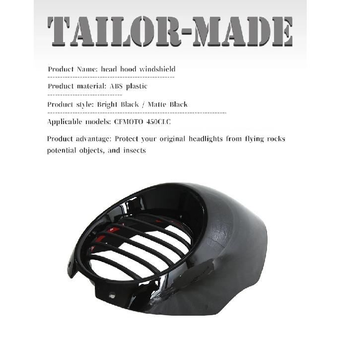Для CFMOTO 450CLC 450CL-C CLC450 450clc Clc450 фар крышка свиная голова ретро переднее ветровое стекло большой абажур направляющая крышка
