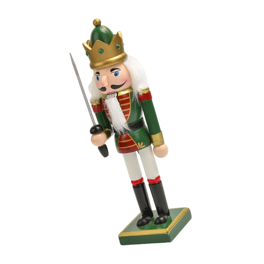 Элегантная 25-сантиметровая деревянная статуэтка Щелкунчика Художественное настольное украшение для раскалывания орехов и демонстрации Стильный настольный орнамент