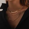 Fashion Popular Punk Alloy Gold/Silver Hip Hop Multilayer Necklace Travel Souvenirs Gifts Short Necklace