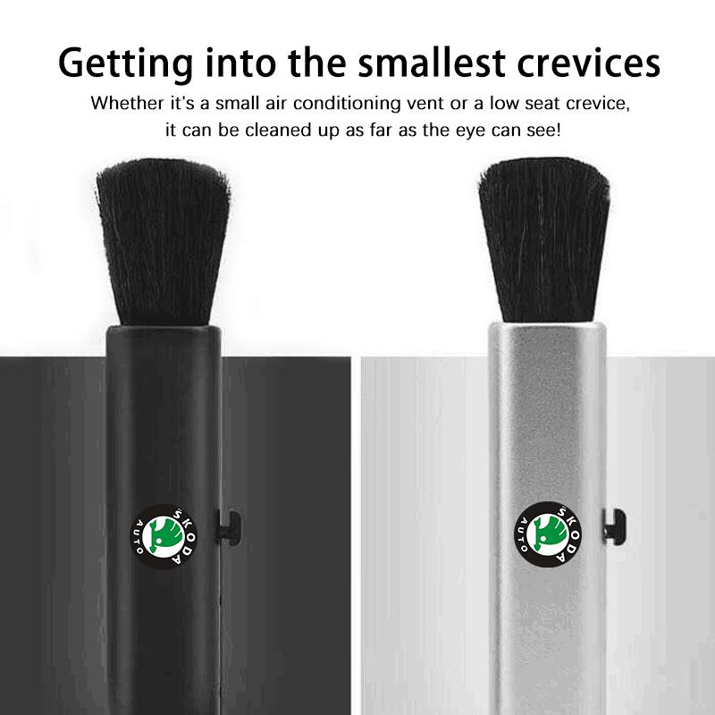AAABS1 Car Retractable Cleaning Brush Air Conditioner Computer Cleaning Brush For Skoda Kamiq Karoq Octavia 2 3 Rapid Scala Kami Fabia